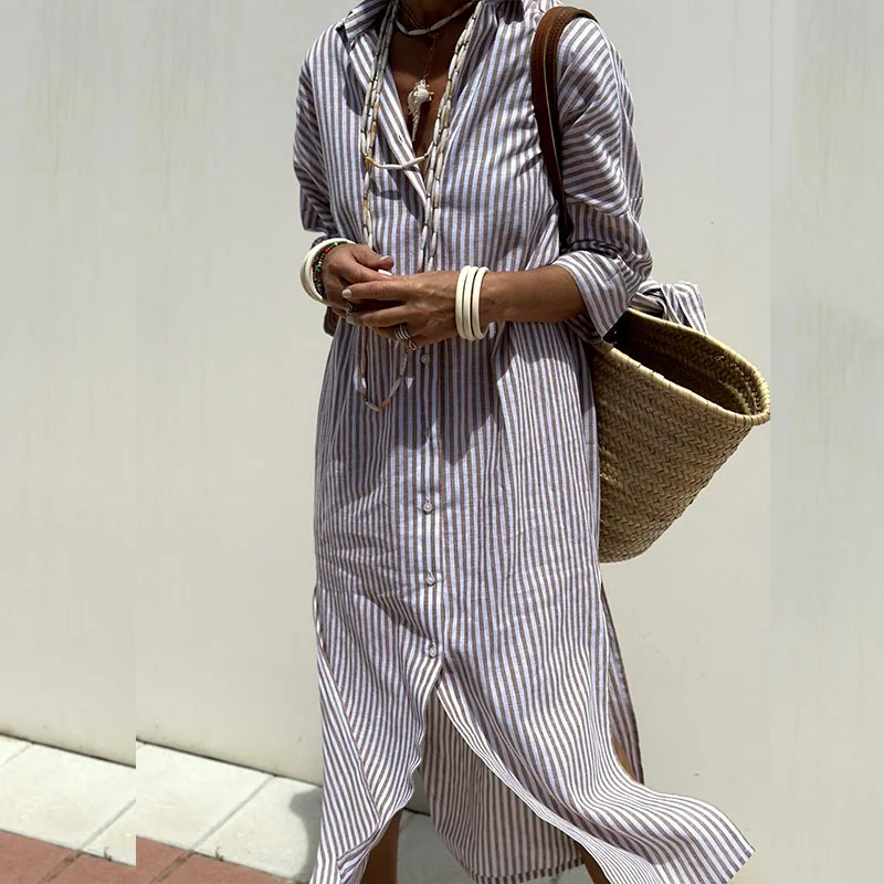 EMMA™ - STRIPED SHIRT DRESS